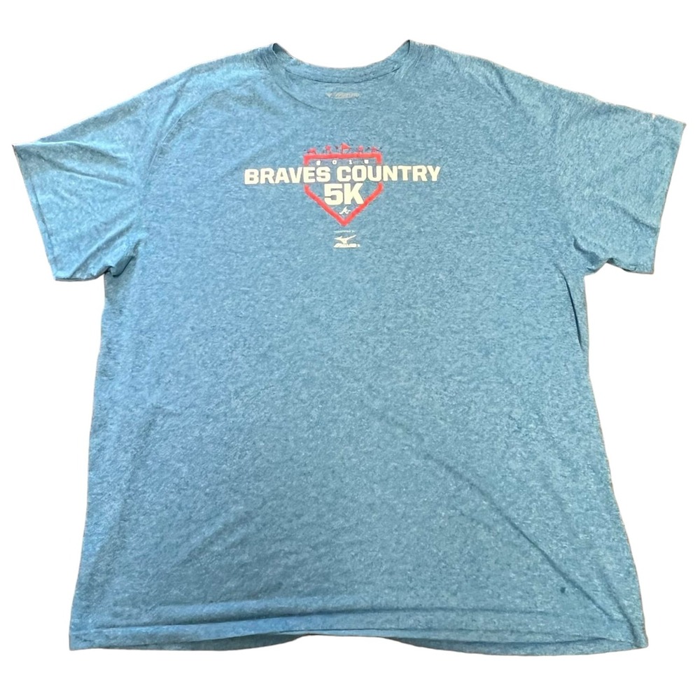 Atlanta Braves 2018 Braves Country 5K Mizuno Performance Shirt Mens 2XL Blue